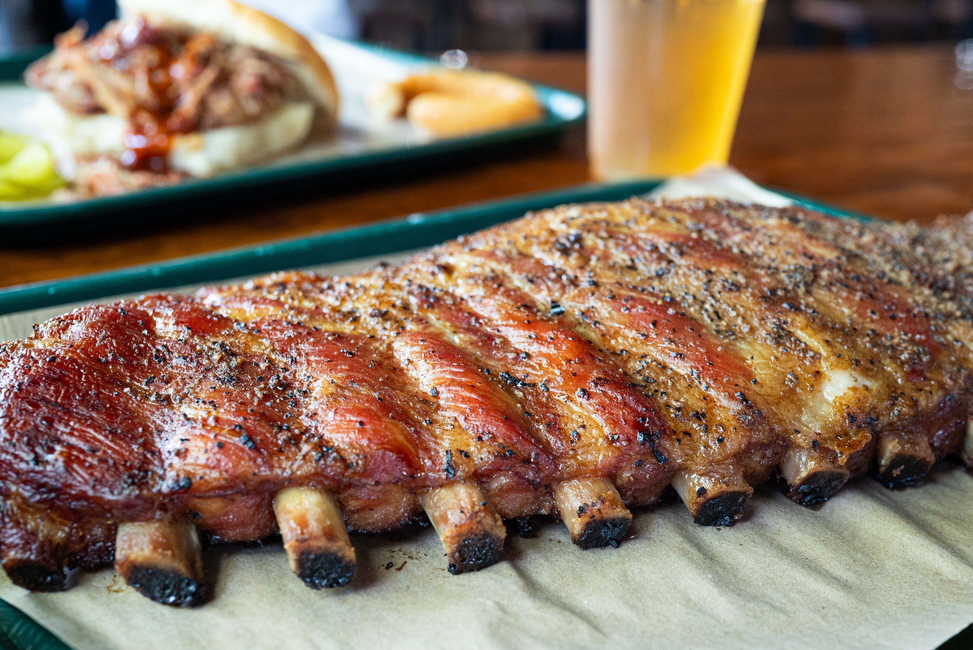 Pork Ribs, Cooked, rack